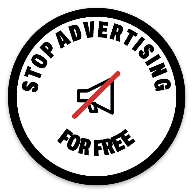 Stop advertising for free patch and sticker