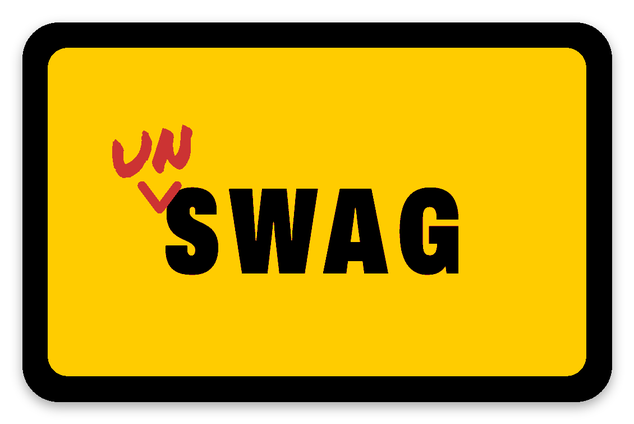 Unswag red pen, color patch and sticker